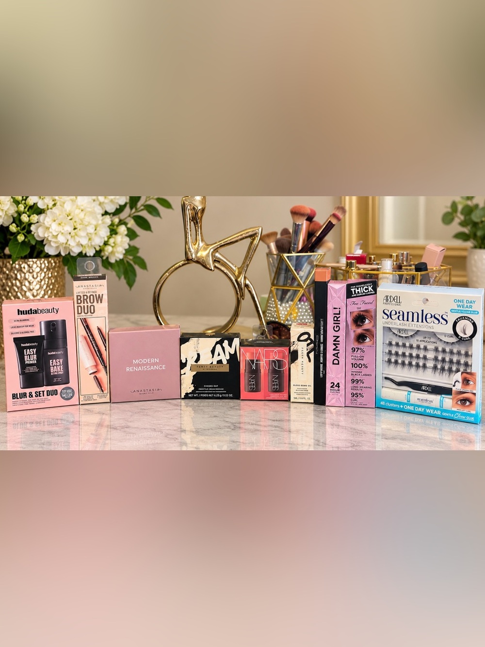 NEW Makeup Beauty Bundle Fenty,NARS Huda,Too Faced,ABH,MAC  9- Piece
